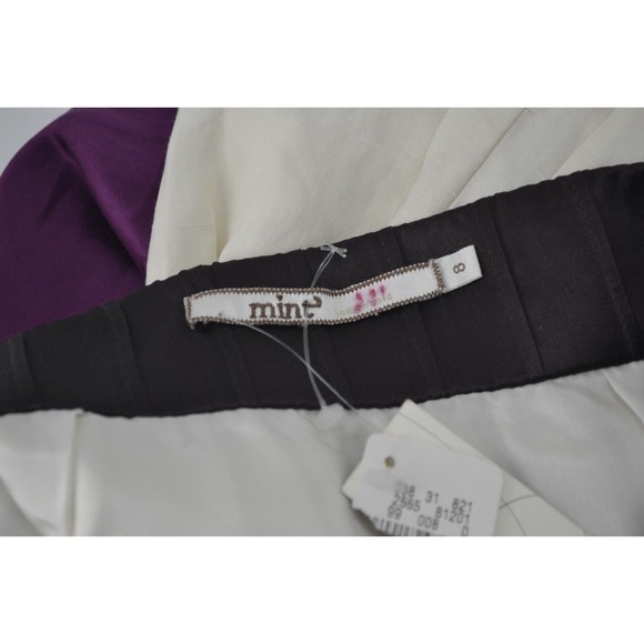 Mint Jodi Arnold silk skirt Color Black Deep Purple Anthropologie Silk Li Size 8 - Picture 4 of 13